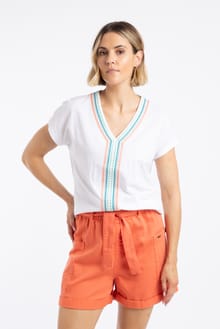 Lomie Embroidered T-Shirt White