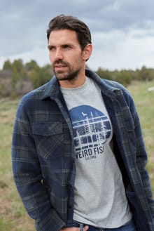 Tyburn Check Fleece Shacket Navy