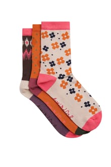 Parade Patterned Socks 3 Pack Brick Orange