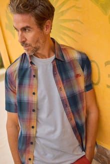 Judd Short Sleeve Check Shirt Ensign Blue