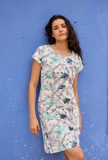 Tallahassee Printed Jersey Dress Cream