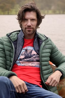 Coasting Eco Front Print Graphic T-Shirt Retro Red