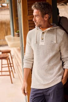 Bakersfield Button Neck Macaroni Hoodie