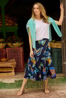 Cassis Lenzing EcoVero™ Printed Viscose Tiered Skirt 