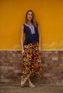 Mossa Printed Linen Rich Culottes Caramel