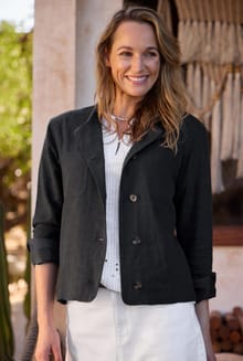 Karsten Relaxed Linen Jacket Navy