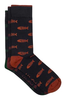 Ronan Branded Bones Sock 3pk Navy