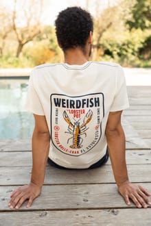 Lobster Pot Back Print Graphic T-Shirt Dusty White