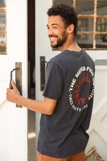 Sun Beam Back Print Graphic T-Shirt Coal