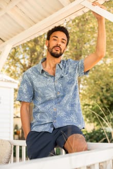 Russell Printed Chambray Short Sleeve Shirt Denim