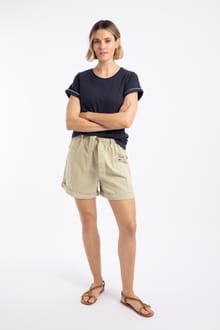 Cynthia Cotton Twill Shorts Oyster