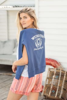 Aurora Graphic Crew Neck Sweatshirt Faded Blue