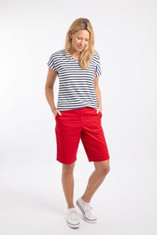 Kinnie Flat Fronted Shorts Barberry Red Marl