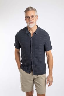Tod Short Sleeve Knitted Shirt Navy