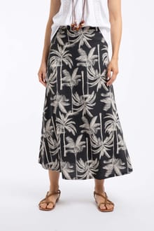 Eloriah Printed Jersey Midi Skirt Black