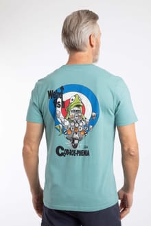 Codroephenia Back Print Artist T-Shirt Mineral Blue