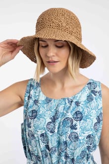 Myra Straw Bucket Hat Natural