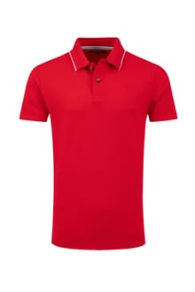 Powell Textured Polo Shirt Barberry Red Marl