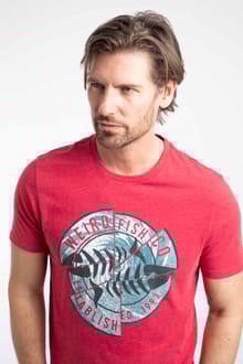 Vortex Front Print Graphic T-Shirt Barberry Red Marl