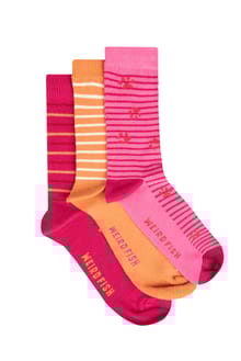 Parade Patterned Socks 3 Pack Hot Pink