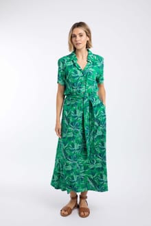 Neem Printed Shirt Dress Cactus Green