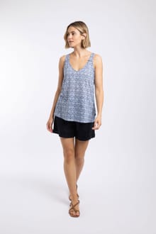 Aliana Burnout Vest Faded Blue