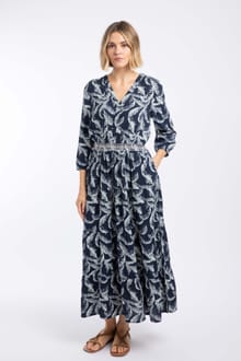 Himanshee Printed Viscose Maxi Dress Ink