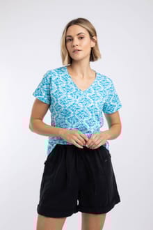 Merica Printed Jersey T-Shirt Smoked Blue