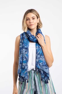 Marelia Printed Scarf Blue Indigo