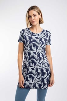 Sidra Printed Jersey Slub Tunic Ink