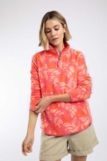 Rory 1/4 Zip Printed Microfleece Flamingo