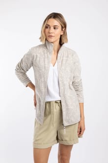 Bridget Full Zip Printed Microfleece Frost Grey