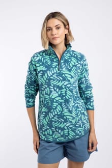 Rory 1/4 Zip Printed Microfleece Majolica Blue