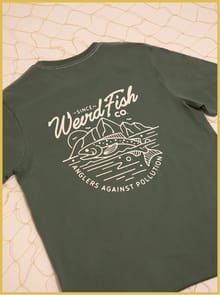 Angling Back Print Angling Trust Graphic T-Shirt Dusky Green
