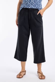 Angelika Cropped Wide Leg Trousers Midnight