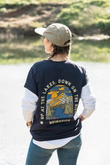 Rivers Back Print Angling Trust Graphic T-Shirt Navy