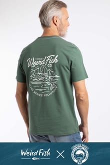 Angling Back Print Angling Trust Graphic T-Shirt Dusky Green