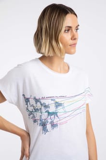 Lead The Way Front Print Graphic T-Shirt White