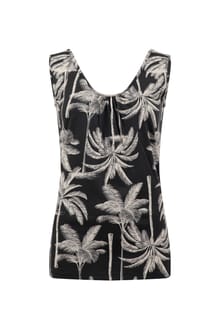 Dani Printed Scoop Neck Vest Black