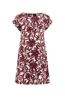 Orlando Printed Linen Rich Shift Dress Coconut Shell
