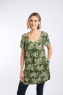 Annuri Lightweight Printed Tunic Ginko Green