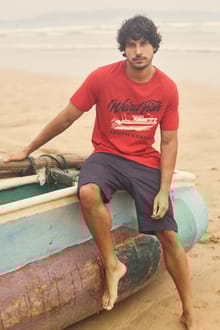 South Coast Front Print Graphic T-Shirt Barberry Red Marl