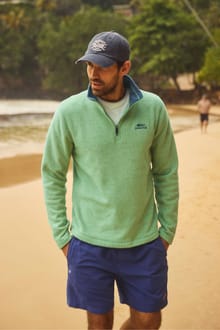 Newark 1/4 Zip Grid Fleece Grass Green