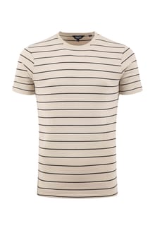 Grayson Textured Stripe T-Shirt Ecru