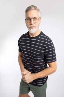 Grayson Textured Stripe T-Shirt Midnight