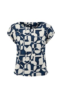 Kissimmee Printed Top Ocean Blue