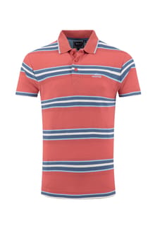 Dent Block Stripe Polo Shirt Nantucket