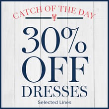 30% off selected women's dresses