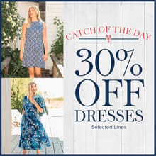 30% off selected women's dresses