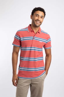 Dent Block Stripe Polo Shirt Nantucket